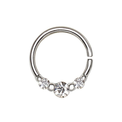 Clear CZ Trio Annealed Seamless Ring
