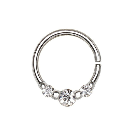 Clear CZ Trio Annealed Seamless Ring