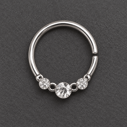 Clear CZ Trio Annealed Seamless Ring - Skin Metals