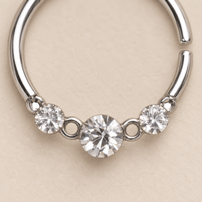 Clear CZ Trio Annealed Seamless Ring - Skin Metals