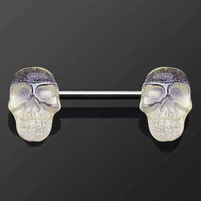 Clear Resin Skull Nipple Bar Nipple Ring Impulse Piercings