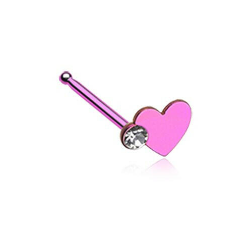 Colorline Adorable Heart Sparkle Nose Stud Ring Nose Ring Impulse Piercings Default Title