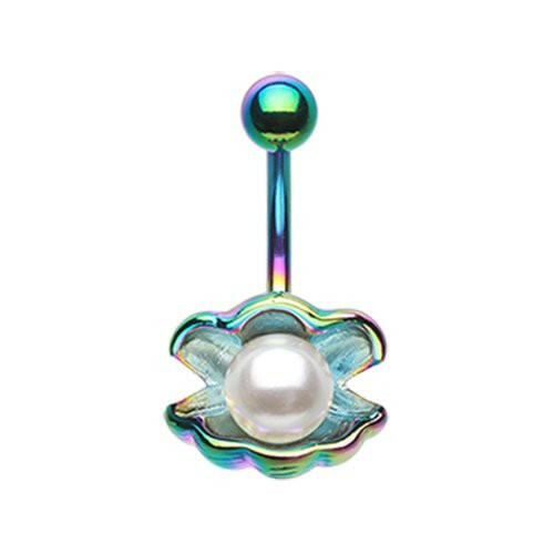 Colorline Ariel's Shell with Pearl Belly Button Ring Navel Ring Impulse Piercings