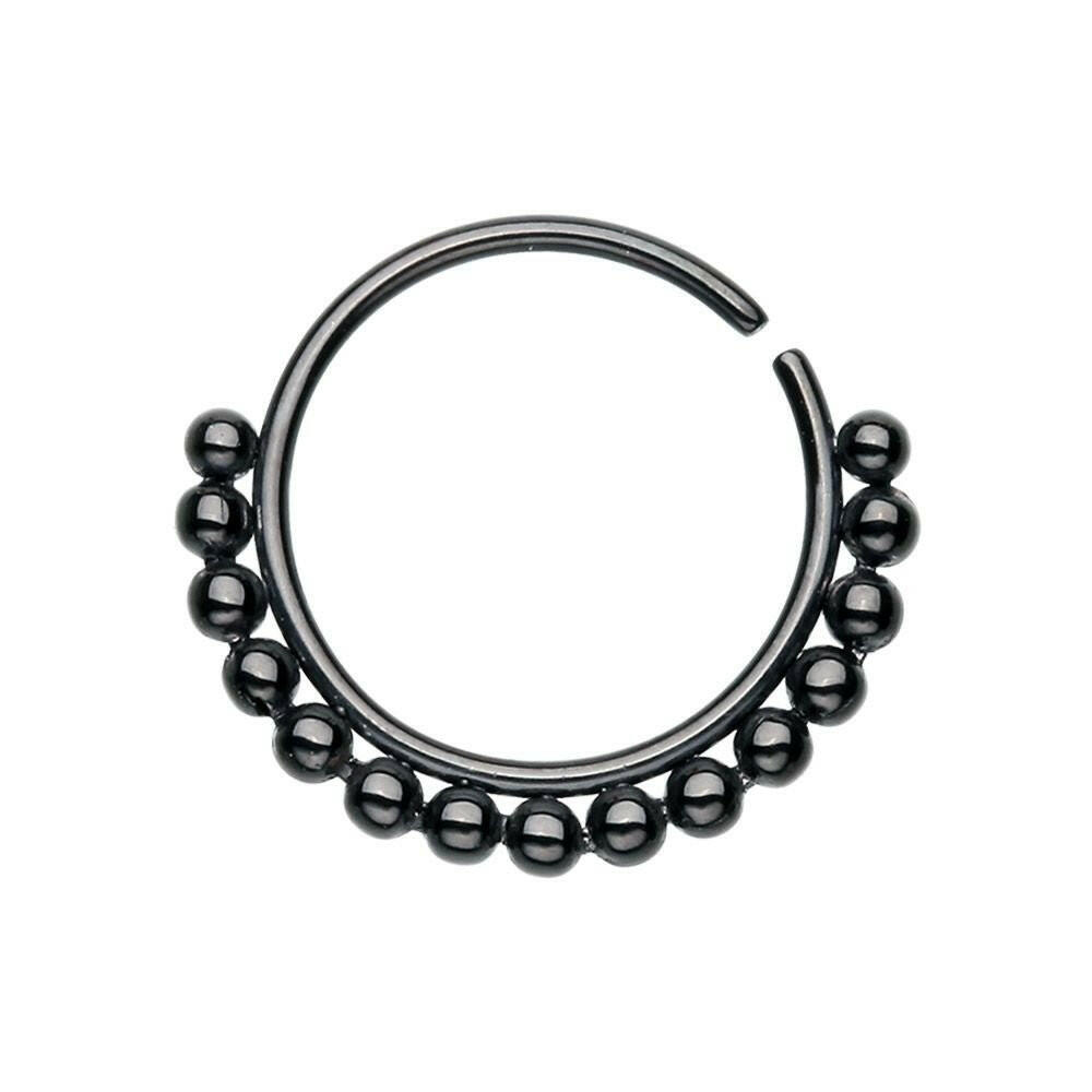 Colorline Bali Ball Steel Bendable Nose Hoop Nose Ring Impulse Piercings 5/16" (8mm) Black