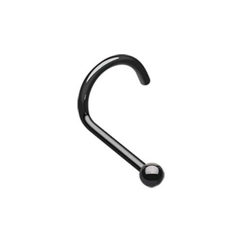 Colorline Ball Top Basic Nose Screw Ring Nose Ring Impulse Piercings 20 gauge (0.8mm) Black