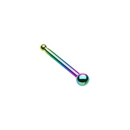 Colorline Ball Top Basic Nose Stud Ring Nose Ring Impulse Piercings 20 gauge (0.8mm) Rainbow