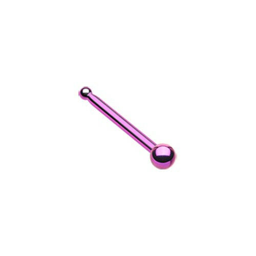 Colorline Ball Top Basic Nose Stud Ring Nose Ring Impulse Piercings 20 gauge (0.8mm) Purple