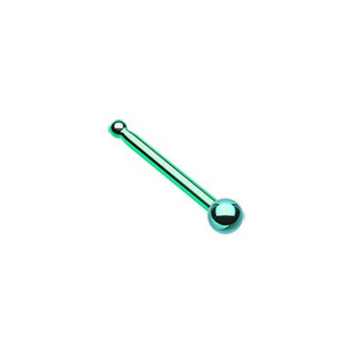 Colorline Ball Top Basic Nose Stud Ring Nose Ring Impulse Piercings 20 gauge (0.8mm) Green