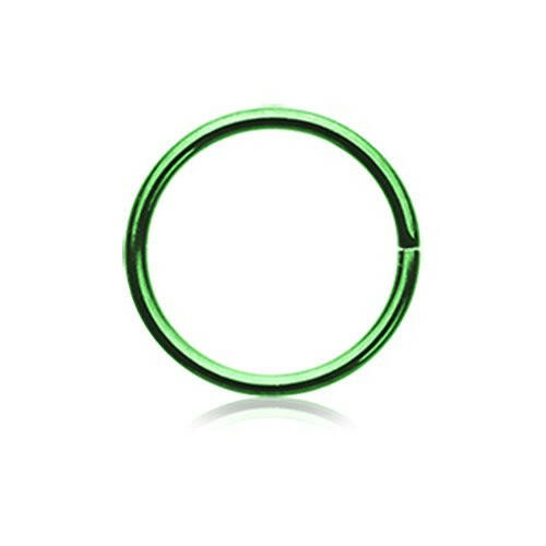 Colorline Basic Steel Bendable Nose Hoop Nose Ring Impulse Piercings 20 gauge (0.8mm) 1/4" (6mm) Green