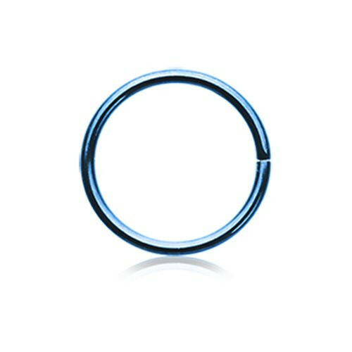 Colorline Basic Steel Bendable Nose Hoop Nose Ring Impulse Piercings 20 gauge (0.8mm) 1/4" (6mm) Blue