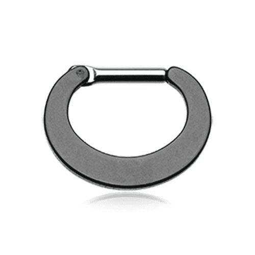 Colorline Basic Steel Loop Septum Clicker Septum Ring Impulse Piercings 16 GA (1.2mm) Black