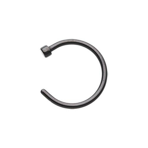 Colorline Basic Steel Nose Hook Disk End Hoop Ring Nose Ring Impulse Piercings 20 gauge (0.8mm) 5/16" (8mm) Black