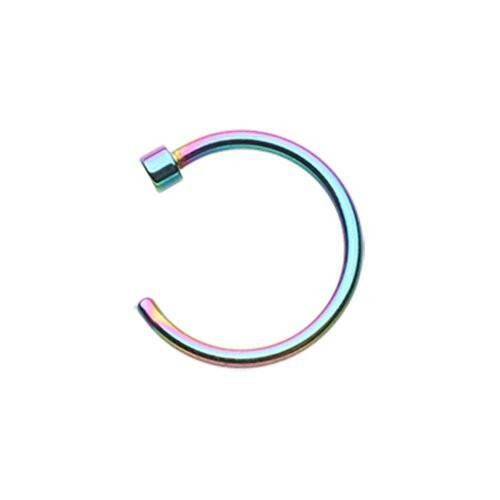 Colorline Basic Steel Nose Hook Disk End Hoop Ring Nose Ring Impulse Piercings 20 gauge (0.8mm) 5/16" (8mm) Rainbow