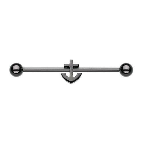 Colorline Dainty Anchor Industrial Barbell Industrial Barbell Impulse Piercings Black