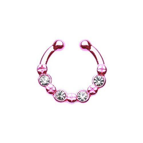 Colorline Elan Multi-Gem Fake Septum Clip-On Ring Fake Septum Ring Impulse Piercings