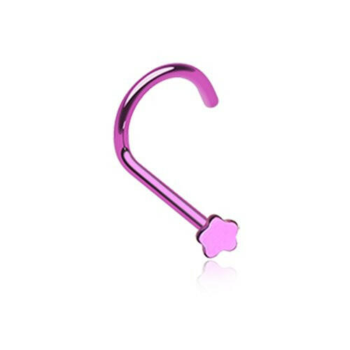 Colorline Flower Nose Screw Ring Nose Ring Impulse Piercings 18 gauge (1mm) Purple