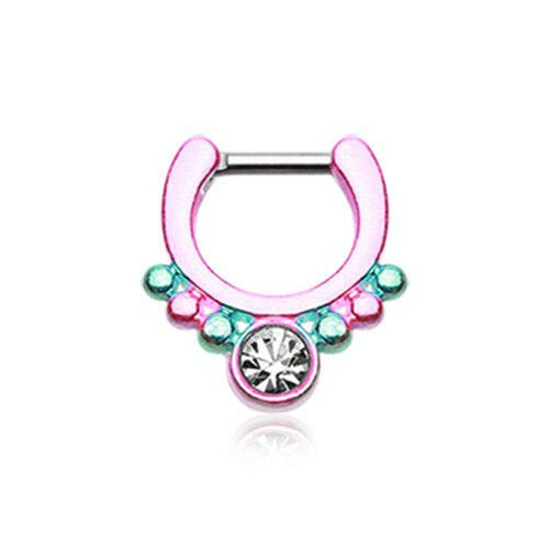 Colorline Gem Grandiose Septum Clicker Septum Ring Impulse Piercings 16 GA (1.2mm) 1/4" (6mm)