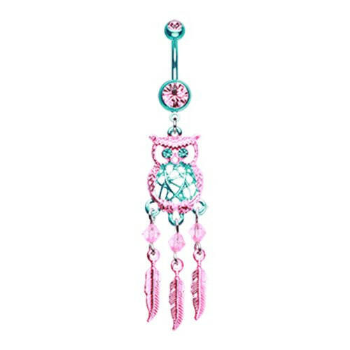 Colorline Guardian Owl Dreamcatcher Belly Button Ring Navel Ring Impulse Piercings