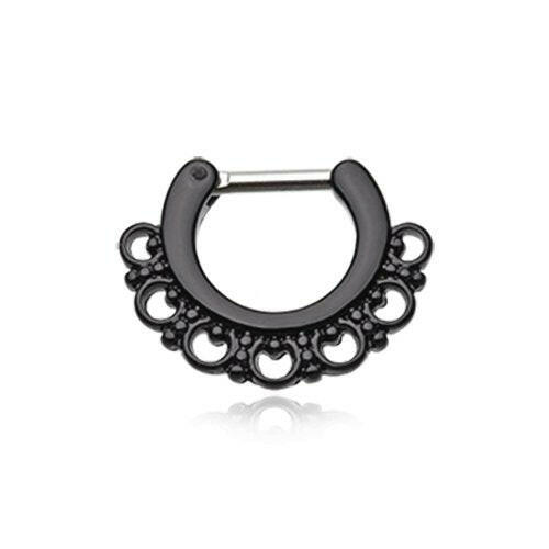 Colorline Majestic Filigree Septum Clicker Septum Ring Impulse Piercings 16 GA (1.2mm) 1/4" (6mm)