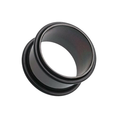 Colorline No Flare Ear Gauge Tunnel Plug Earrings Plug Earrings Impulse Piercings 10 GA (2.4mm) Black