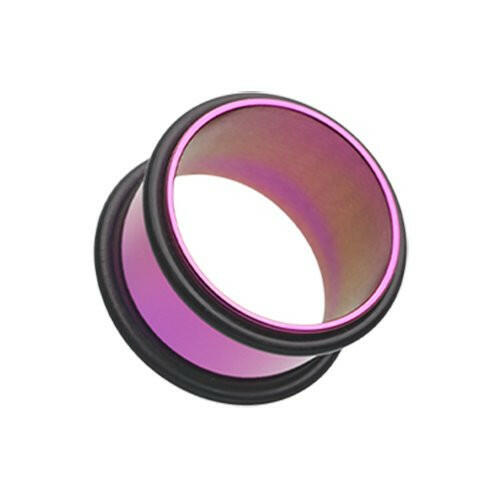 Colorline No Flare Ear Gauge Tunnel Plug Earrings Plug Earrings Impulse Piercings 10 GA (2.4mm) Purple