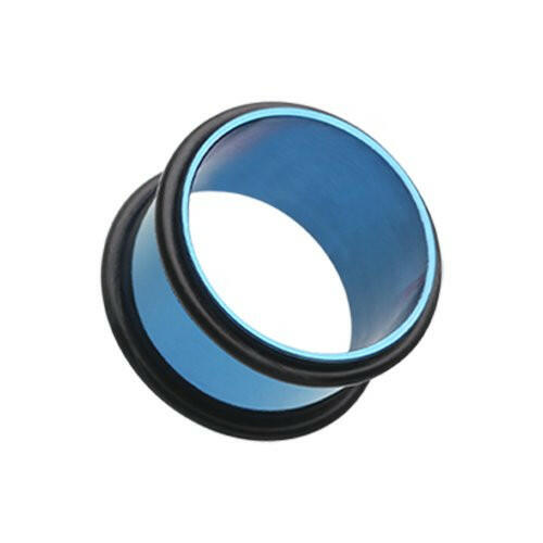 Colorline No Flare Ear Gauge Tunnel Plug Earrings Plug Earrings Impulse Piercings 10 GA (2.4mm) Blue