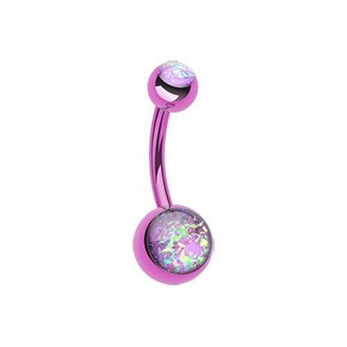 Colorline Opal Glitter Shower Belly Button Ring Navel Ring Impulse Piercings Purple