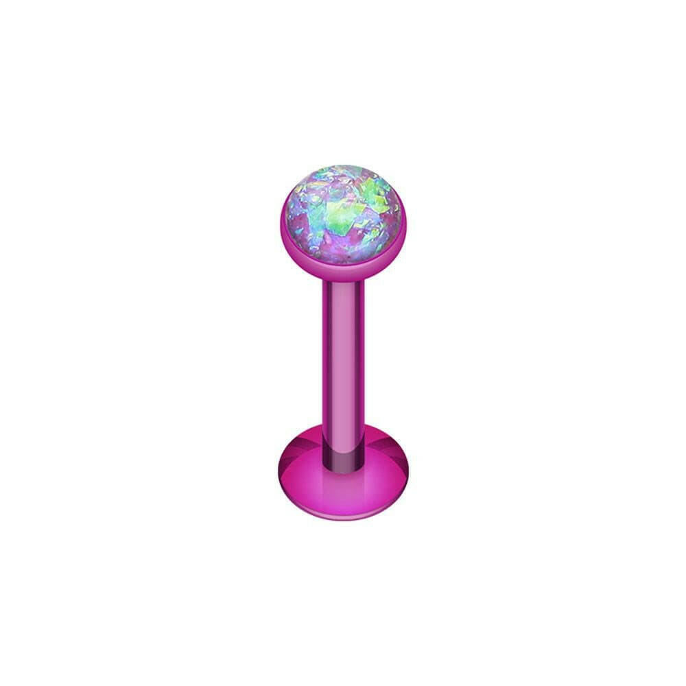 Colorline Opal Glitter Shower Dome Steel Labret Labret Impulse Piercings 5/16" (8mm) Purple