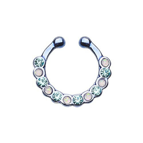 Colorline Opal Paradigm Fake Septum Clip-On Ring Fake Septum Ring Impulse Piercings Purple/Aqua