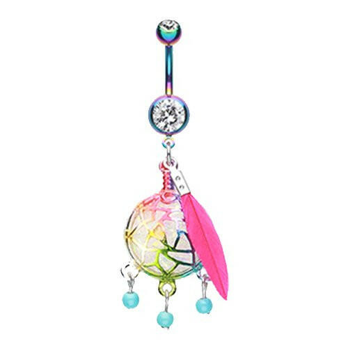 Colorline Opal Sparkle Dreamcatcher Belly Button Ring Navel Ring Impulse Piercings