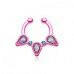 Colorline Opal Sparkle Trident Fake Septum Clip-On Ring Fake Septum Ring Impulse Piercings Pink/Teal