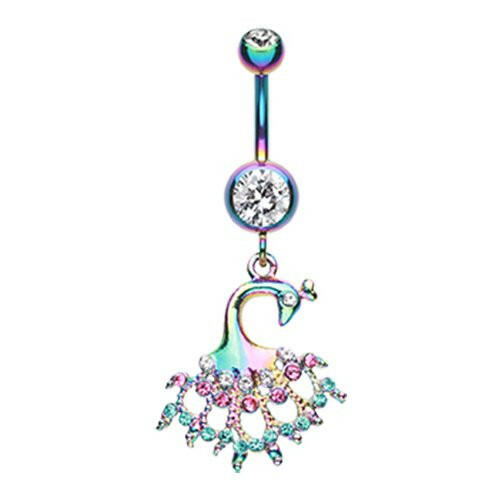 Colorline Peacock Dance Belly Button Ring Navel Ring Impulse Piercings