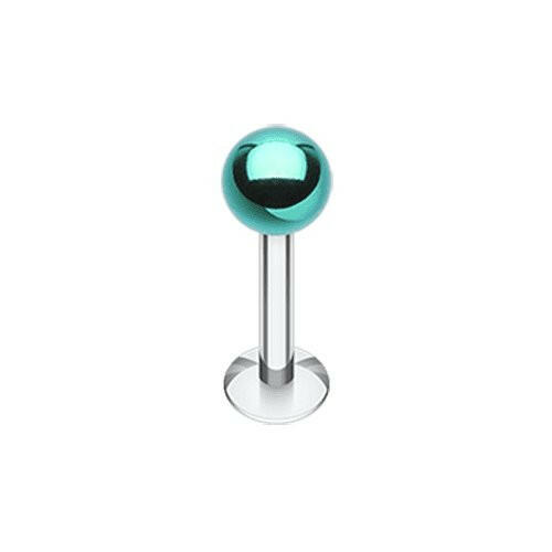 Colorline PVD Ball Top Steel Labret Labret Impulse Piercings 1/4" (6mm) 7/64" (2.5mm) Green