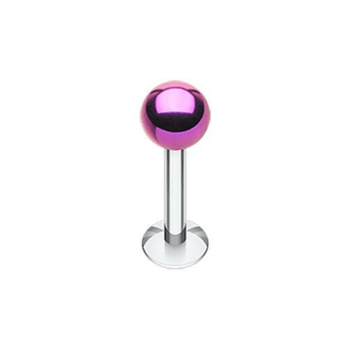 Colorline PVD Ball Top Steel Labret Labret Impulse Piercings 1/4" (6mm) 7/64" (2.5mm) Purple