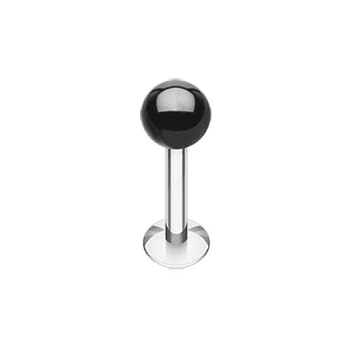 Colorline PVD Ball Top Steel Labret Labret Impulse Piercings 1/4" (6mm) 7/64" (2.5mm) Black