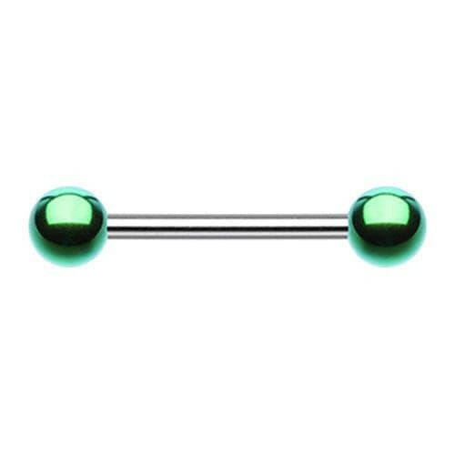 Colorline PVD Ball Top Steel Nipple Barbell Nipple Ring Impulse Piercings 3/16" (5mm) Green