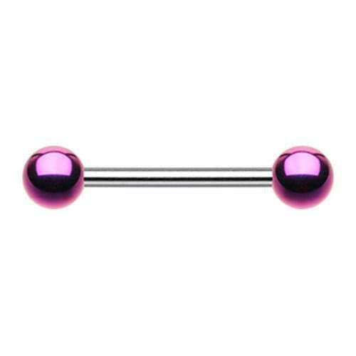 Colorline PVD Ball Top Steel Nipple Barbell Nipple Ring Impulse Piercings 3/16" (5mm) Purple