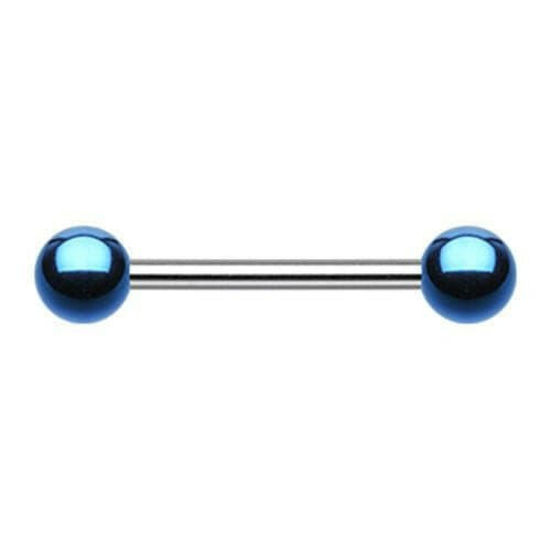 Colorline PVD Ball Top Steel Nipple Barbell Nipple Ring Impulse Piercings 3/16" (5mm) Blue