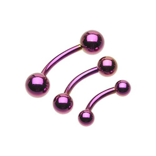 Colorline PVD Basic Curved Barbell Ring Curved Barbell Impulse Piercings 5/16" (8mm) 5/32" (4mm) Purple