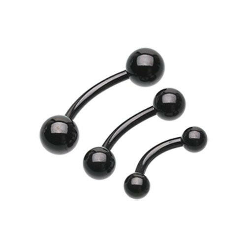 Colorline PVD Basic Curved Barbell Ring Curved Barbell Impulse Piercings 5/16" (8mm) 5/32" (4mm) Black