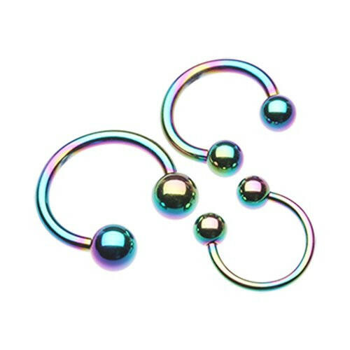 Colorline PVD Basic Horseshoe Circular Barbell Circular Barbell Impulse Piercings 18 GA (1mm) 5/16" (8mm) 1/8" (3mm)