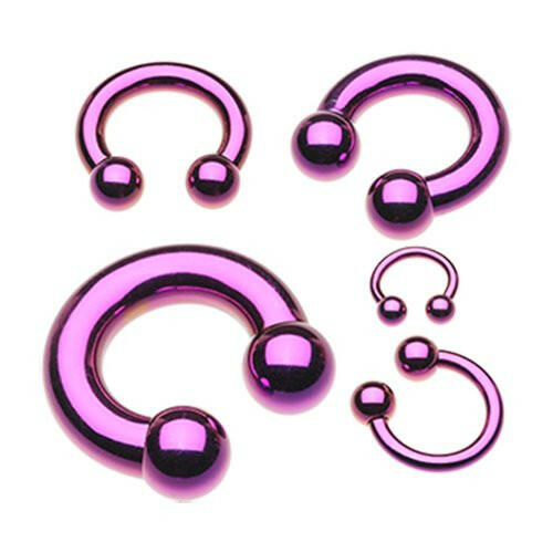 Colorline PVD Basic Horseshoe Circular Barbell Circular Barbell Impulse Piercings 18 GA (1mm) 5/16" (8mm) 1/8" (3mm)