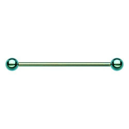 Colorline PVD Basic Industrial Barbell Industrial Barbell Impulse Piercings 1-1/4" (32mm) 3/16" (5mm) Green