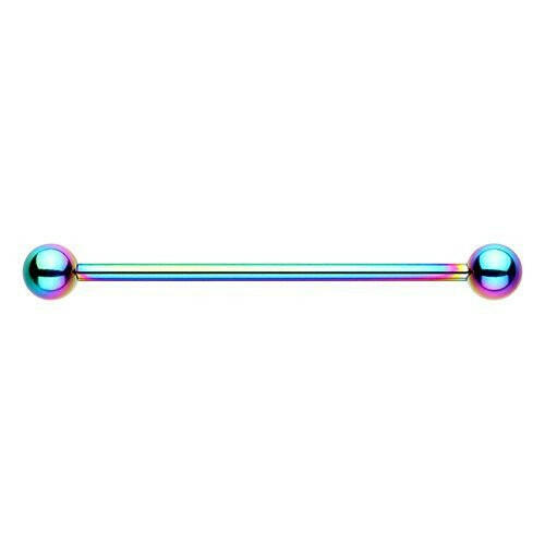 Colorline PVD Basic Industrial Barbell Industrial Barbell Impulse Piercings 1-1/4" (32mm) Rainbow