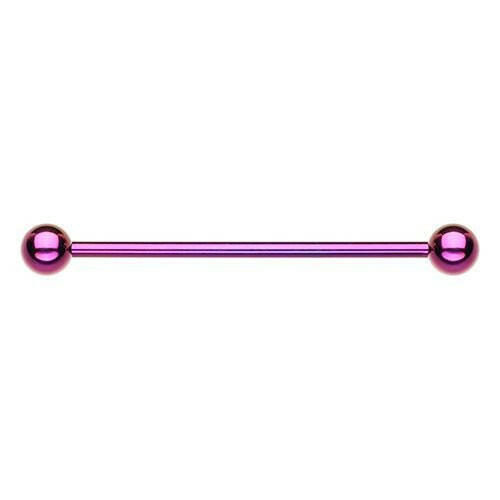 Colorline PVD Basic Industrial Barbell Industrial Barbell Impulse Piercings 1-1/4" (32mm) 3/16" (5mm) Purple