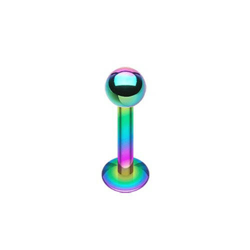 Colorline PVD Basic Steel Labret Labret Impulse Piercings 5/16" (8mm) 5/32" (4mm) Rainbow