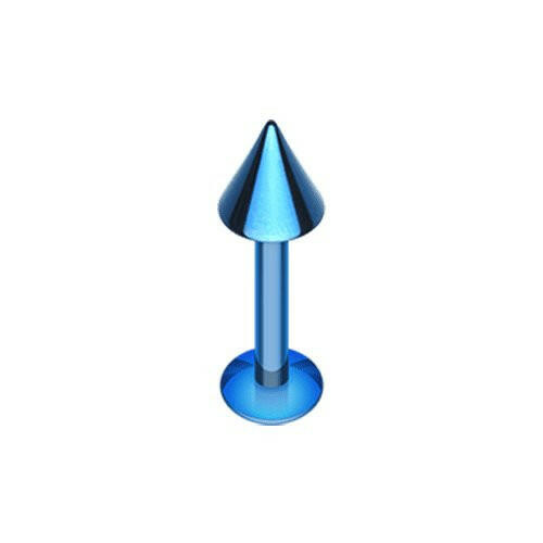 Colorline PVD Basic Steel Spike Labret Labret Impulse Piercings 5/16" (8mm) 1/8" (3mm) Blue