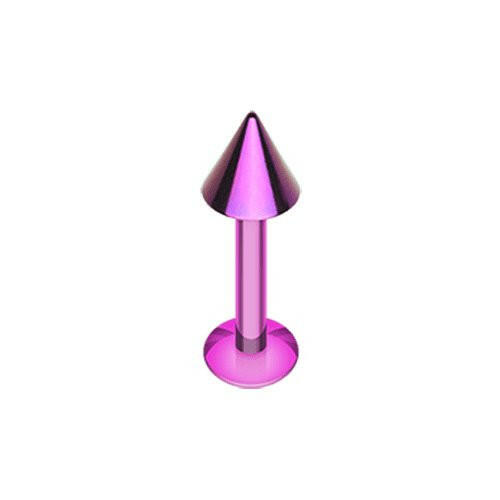 Colorline PVD Basic Steel Spike Labret Labret Impulse Piercings 5/16" (8mm) 1/8" (3mm) Purple