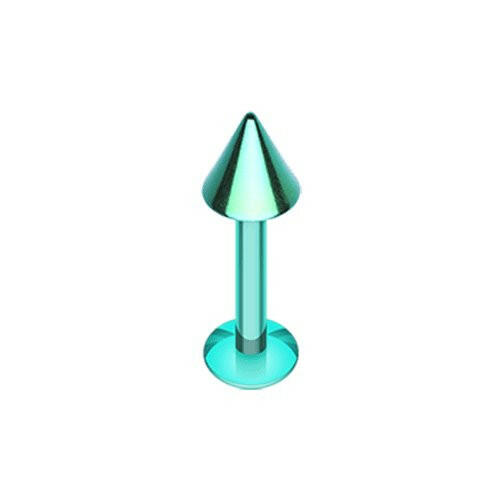 Colorline PVD Basic Steel Spike Labret Labret Impulse Piercings 5/16" (8mm) 1/8" (3mm) Green