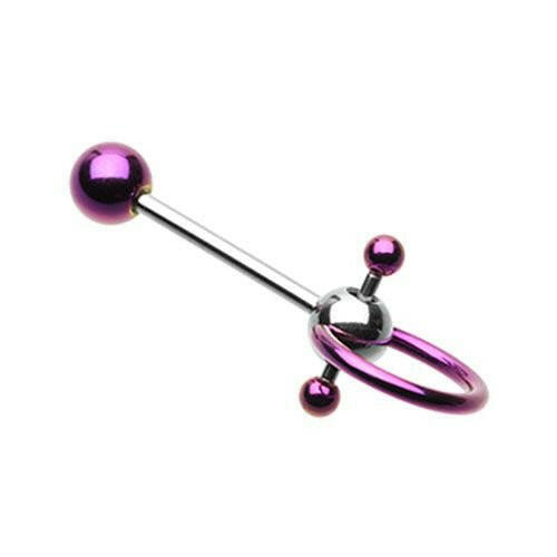 Colorline PVD Double Ball Slave Barbell Ring Barbell Impulse Piercings Purple